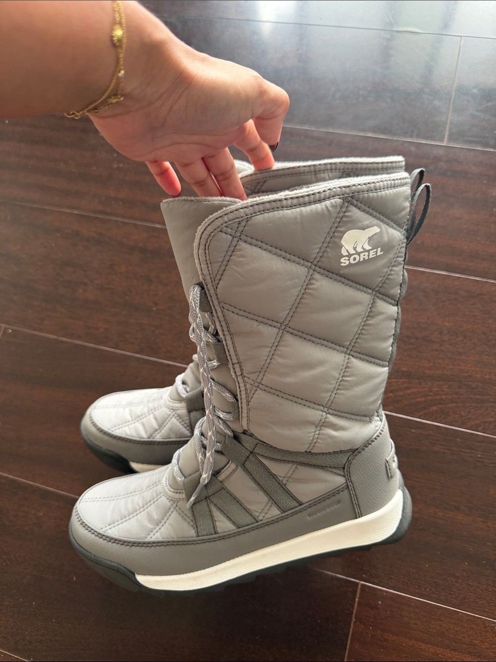 Sorel Women's Whitney ll Tall Lace Waterproof Winter Boots Grey